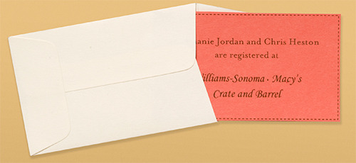 Bridal shower registry card