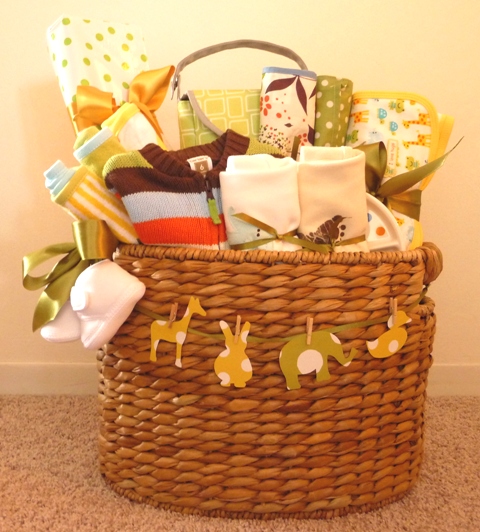 Baby shower gift basket