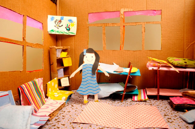 Paper dolls house bedroom
