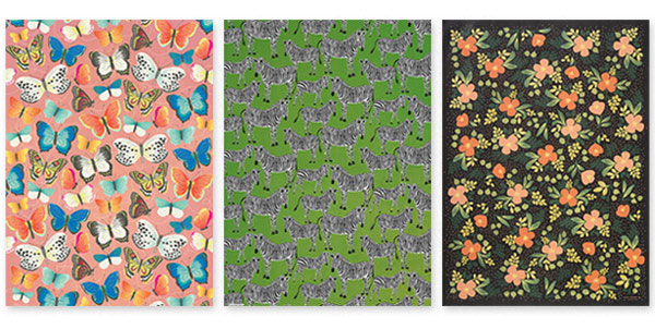 Butterfly Gift Wrap, Zebra Gift Wrap and Floral Gift Wrap
