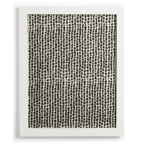 framed fine paper with a black and white pattern