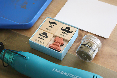 stamps, embossing tool, and embossing powder
