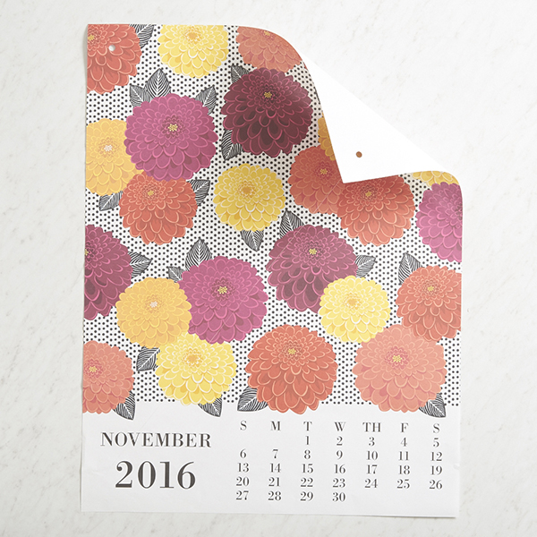 floral wrapping paper calendar