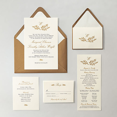 monogram wedding invitation