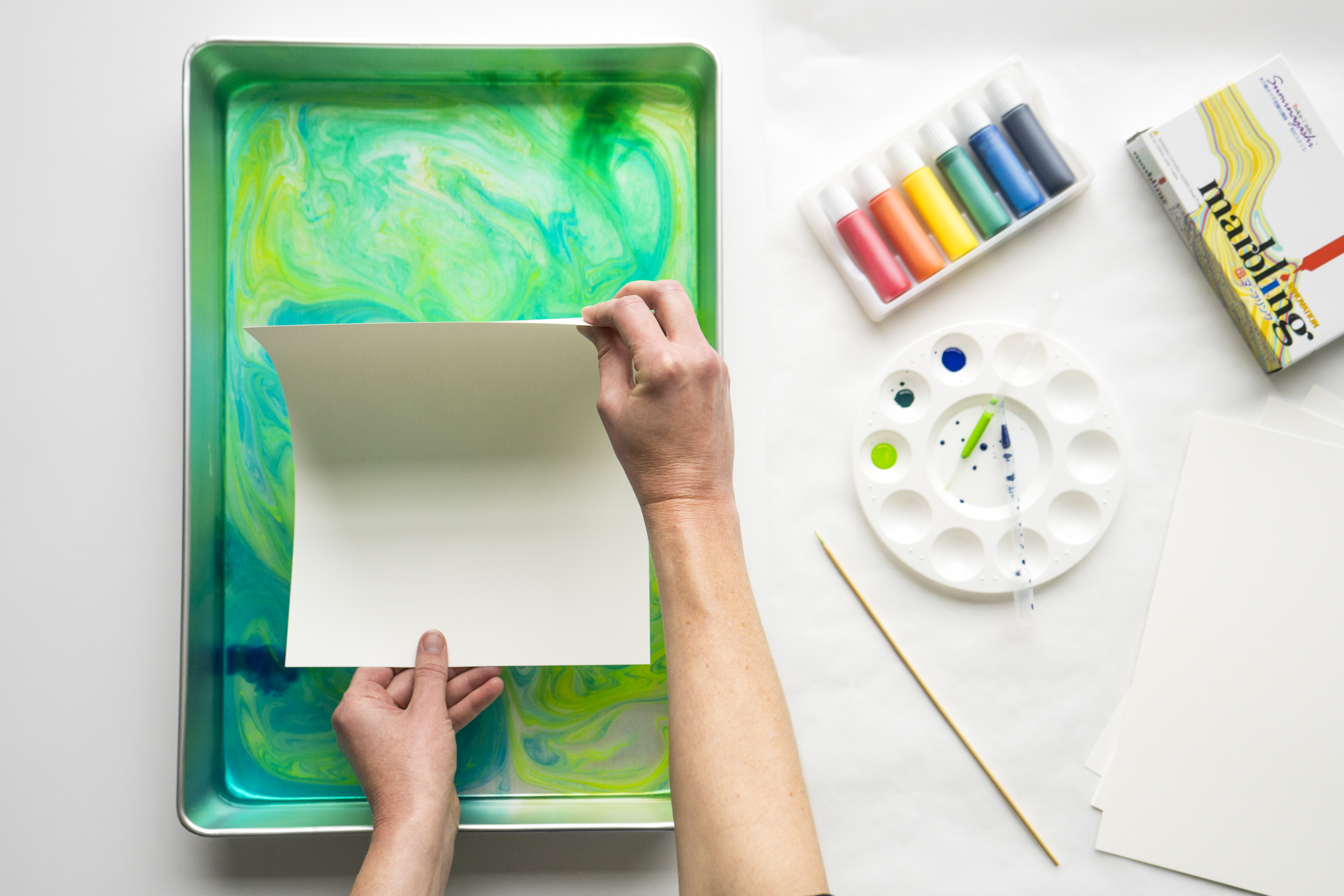 AIM DIY: Marble Paper with Oil Paints – So, There.